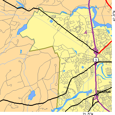 Zip code 03063 close-up map