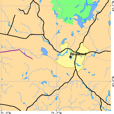 Zip code 03077 close-up map