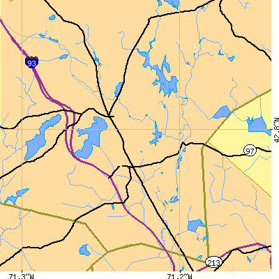 Zip code 03079 close-up map