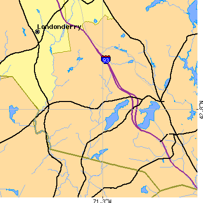 Zip code 03087 close-up map