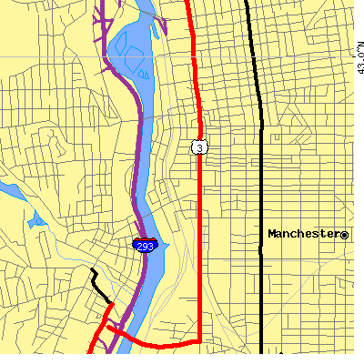 Zip code 03101 close-up map