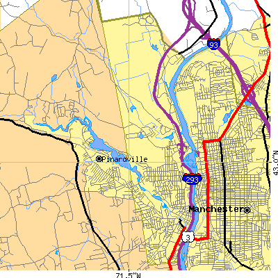 Zip code 03102 close-up map