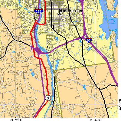 Zip code 03103 close-up map