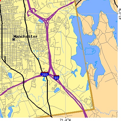 Zip code 03109 close-up map