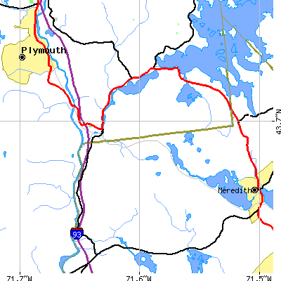 Zip code 03217 close-up map