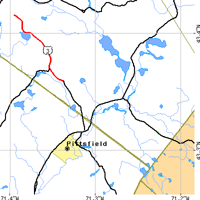 Zip code 03218 close-up map