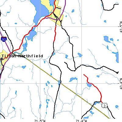 Zip code 03220 close-up map