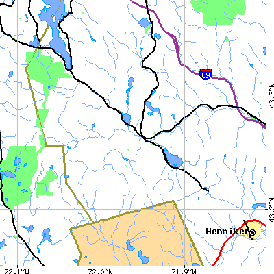Zip code 03221 close-up map