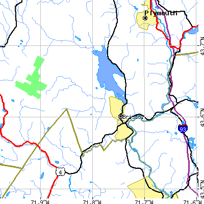 Zip code 03222 close-up map