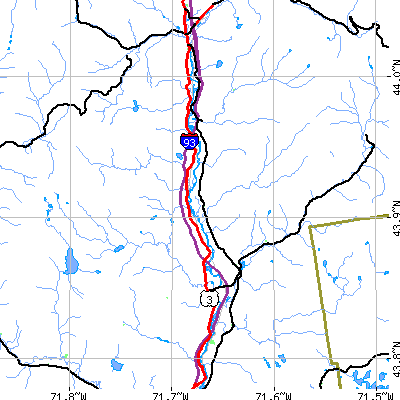 Zip code 03223 close-up map