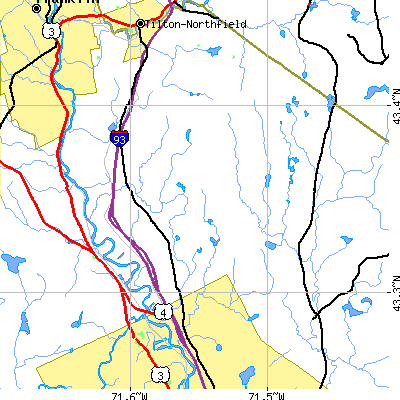 Zip code 03224 close-up map