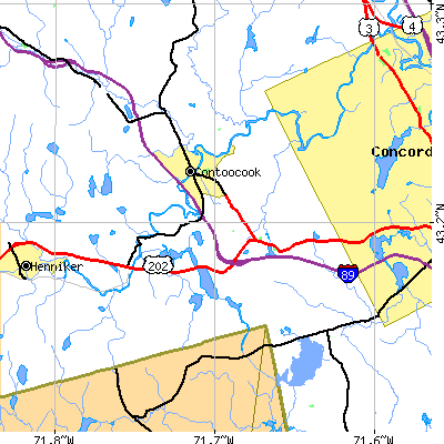 Zip code 03229 close-up map