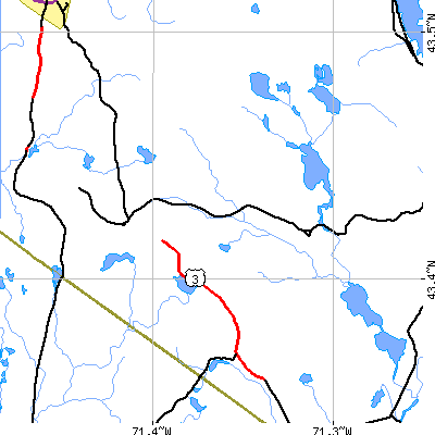 Zip code 03237 close-up map