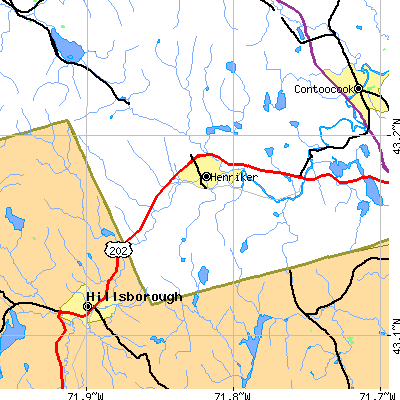 Zip code 03242 close-up map