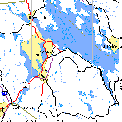 Zip code 03246 close-up map