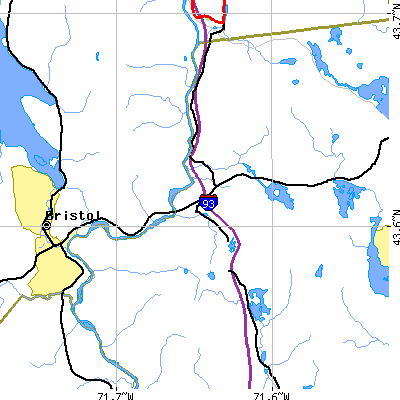 Zip code 03256 close-up map