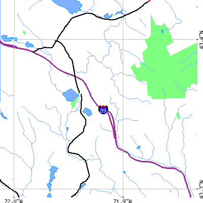 Zip code 03260 close-up map