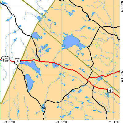Zip code 03261 close-up map