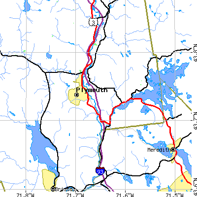 Zip code 03264 close-up map
