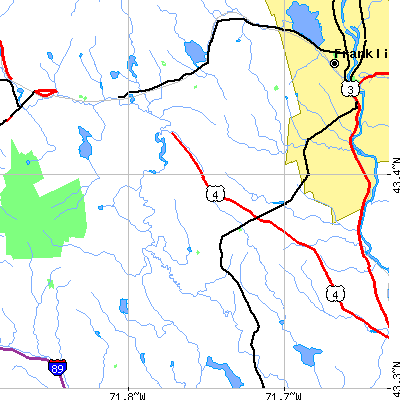 Zip code 03268 close-up map