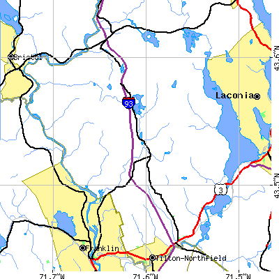 Zip code 03269 close-up map