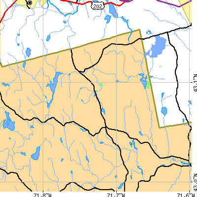 Zip code 03281 close-up map