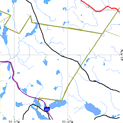 Zip code 03284 close-up map
