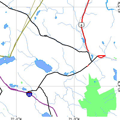 Zip code 03287 close-up map