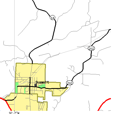 Zip code 72677 close-up map