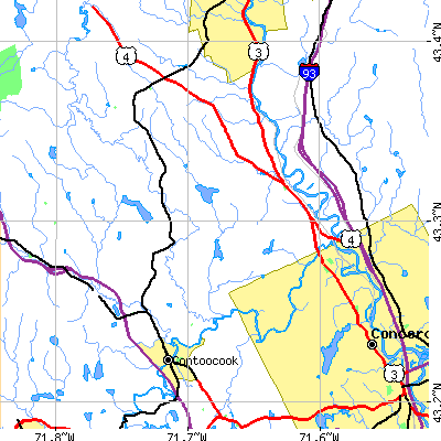 Zip code 03303 close-up map