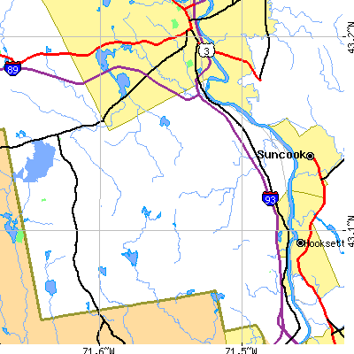 Zip code 03304 close-up map