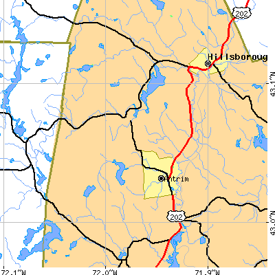 Zip code 03440 close-up map