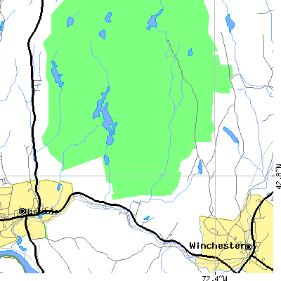Zip code 03441 close-up map