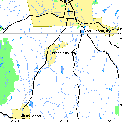 Zip code 03446 close-up map
