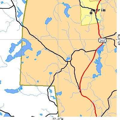 Zip code 03449 close-up map