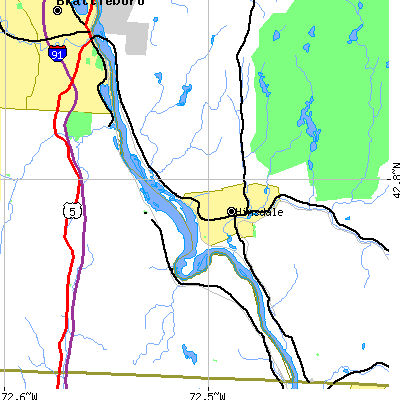 Zip code 03451 close-up map