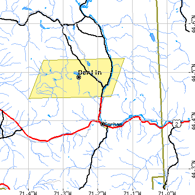 Zip code 03570 close-up map