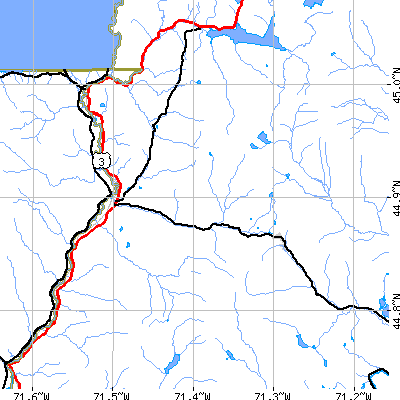 Zip code 03576 close-up map
