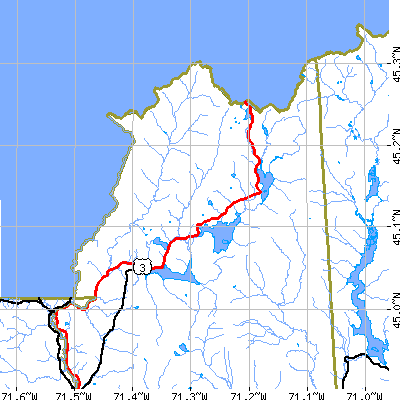Zip code 03592 close-up map