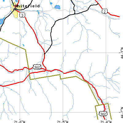 Zip code 03595 close-up map