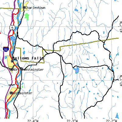 Zip code 03602 close-up map