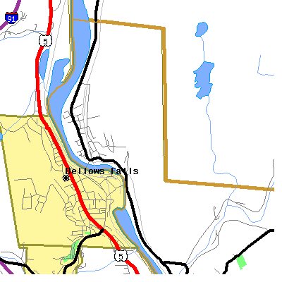 Zip code 03609 close-up map
