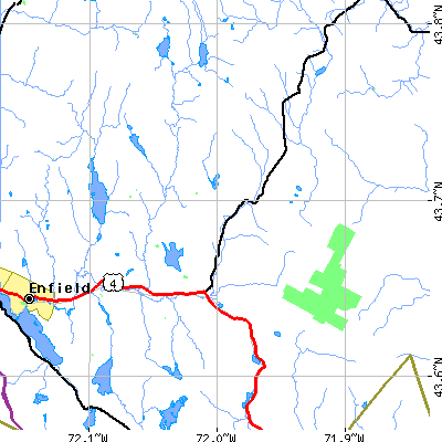 Zip code 03741 close-up map
