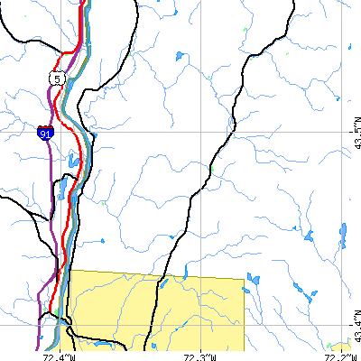 Zip code 03745 close-up map