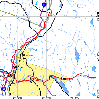 Zip code 03755 close-up map