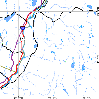Zip code 03768 close-up map
