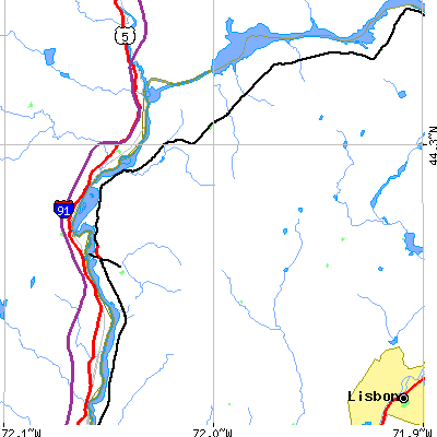 Zip code 03771 close-up map