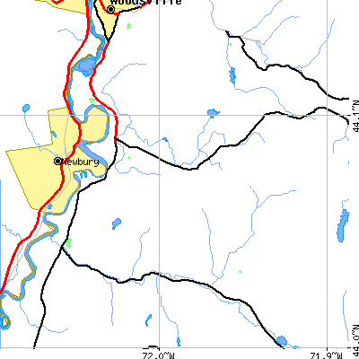 Zip code 03774 close-up map