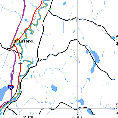 Zip code 03779 close-up map