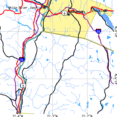 Zip code 03781 close-up map